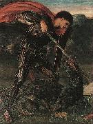 Burne-Jones, Sir Edward Coley St. George Kills the Dragon oil painting artist
